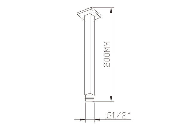 NANCY ramię deszczowni 200mm chromowane