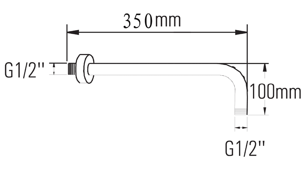 Ramię deszczowni 350mm, różowe złoto - Armatura