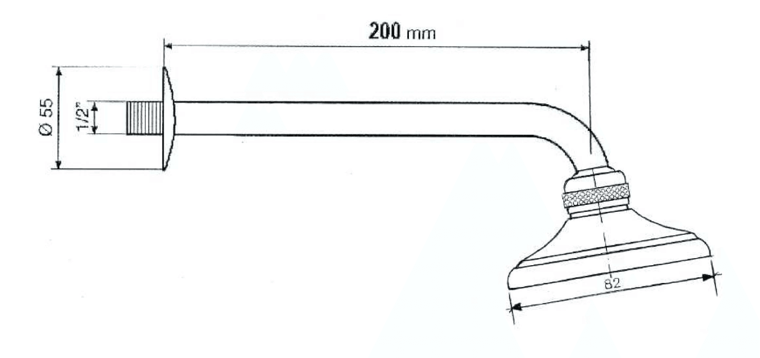 Prysznic naścienny chromowany, model 3121