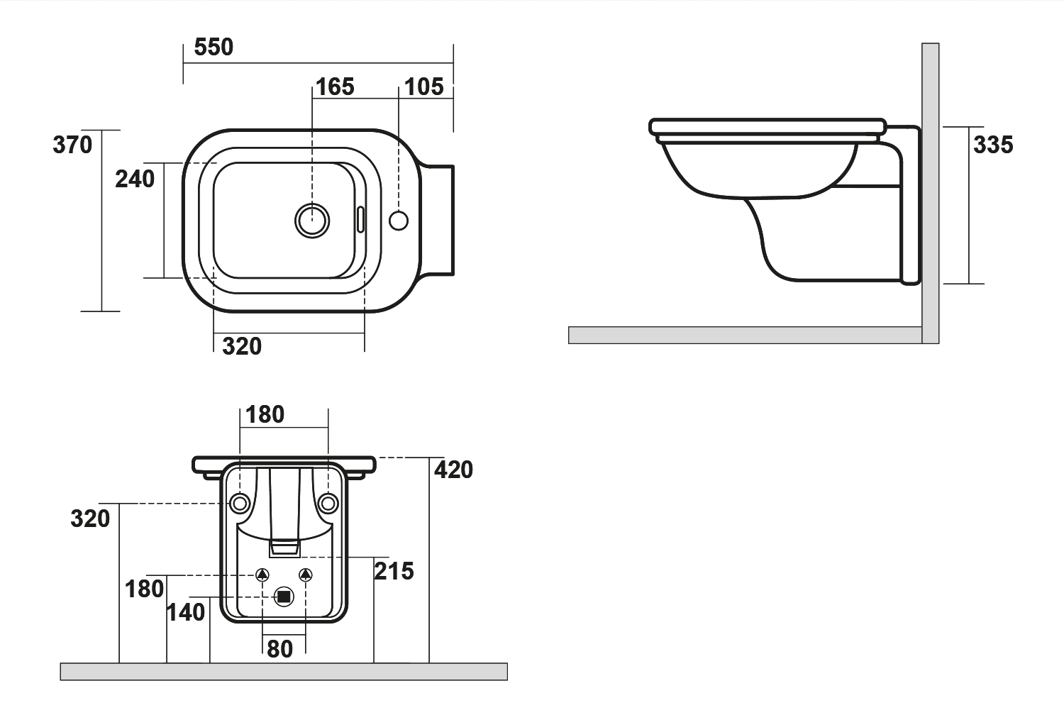 WALDORF bidet wiszący 37x33,5x55cm - elegancja z Włoch