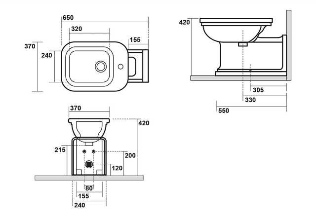 WALDORF bidet 37x42x65 cm – elegancka armatura sanitarna