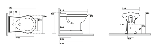 RETRO bidet 39x43x61cm – elegancka ceramika retro