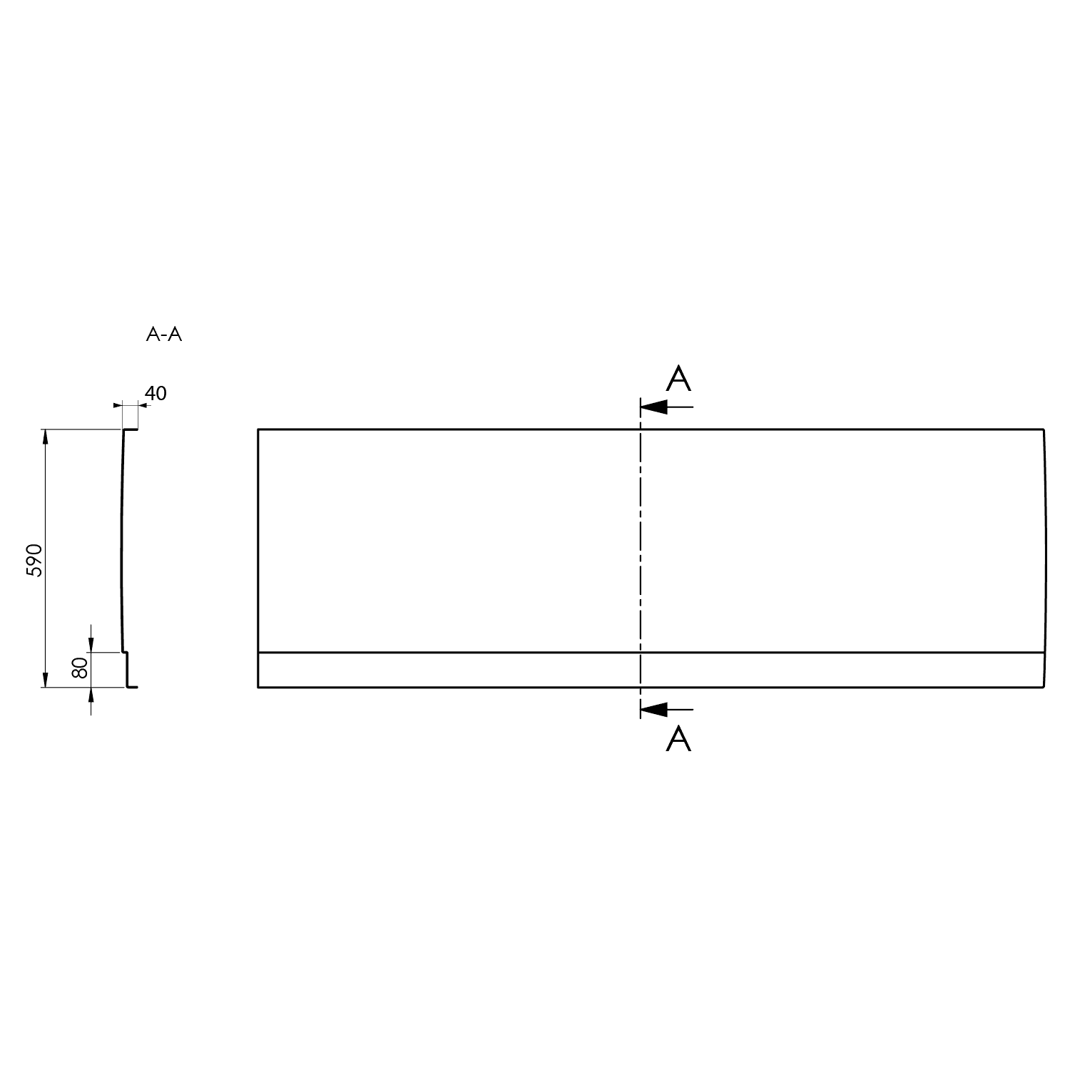 PLAIN obudowa czołowa prawa 180x59cm do wanien Polysan