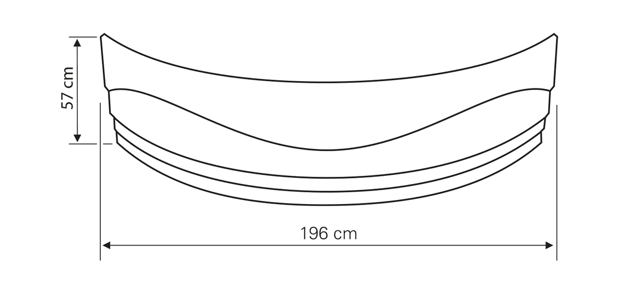 Dunaj II panel boczny 55 cm do wanny z kompletem montażowym