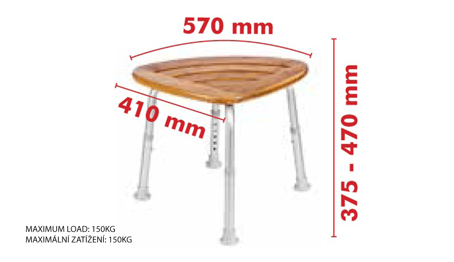 Taboret łazienkowy bambusowy z regulowaną wysokością