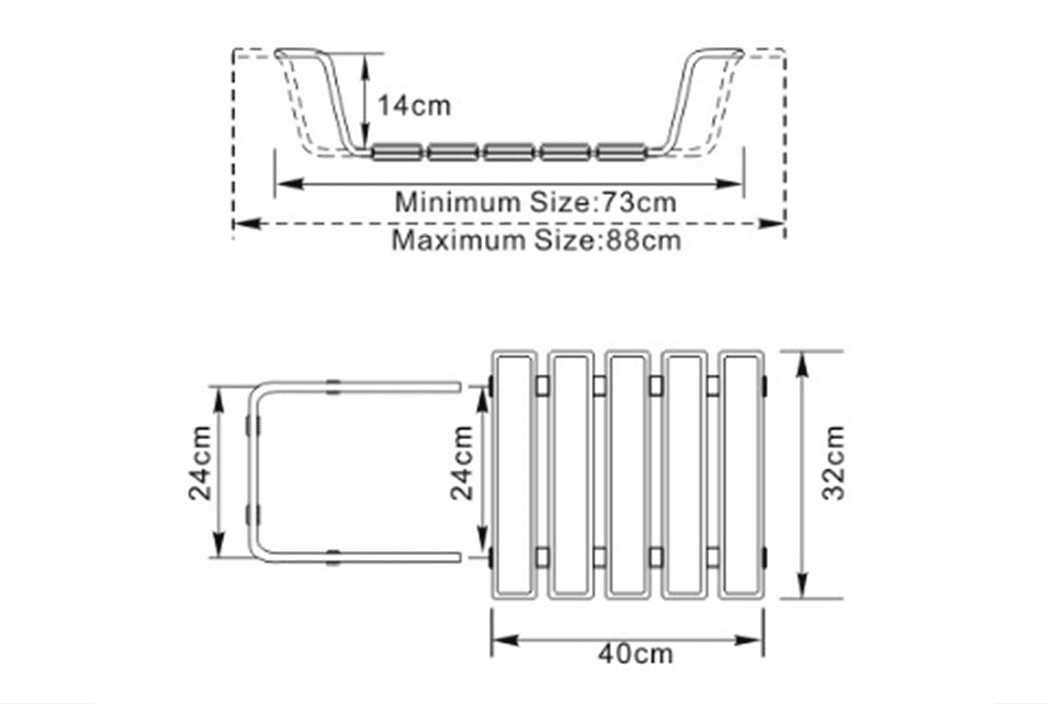 Regulowane siedzisko do wanny – biały, 73-88 cm