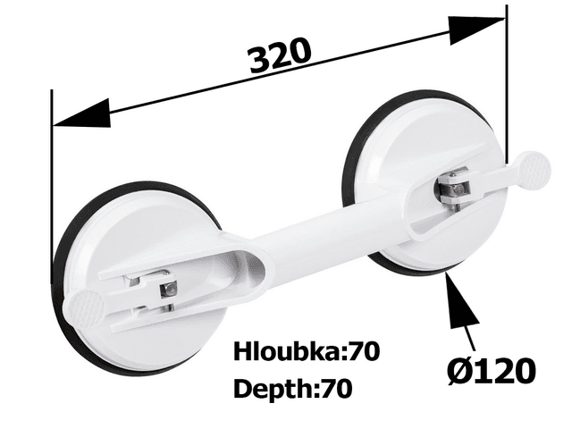 Zdejmowany uchwyt łazienkowy na przyssawkę, biały
