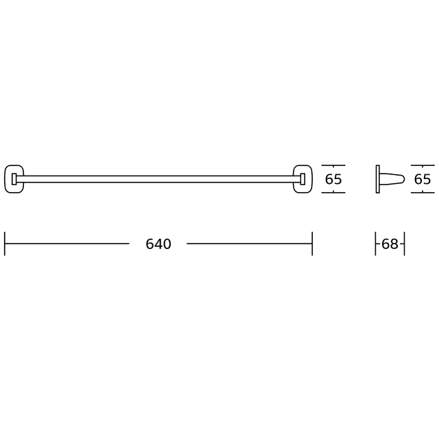 RUMBA wieszak na ręczniki chromowany 600 mm