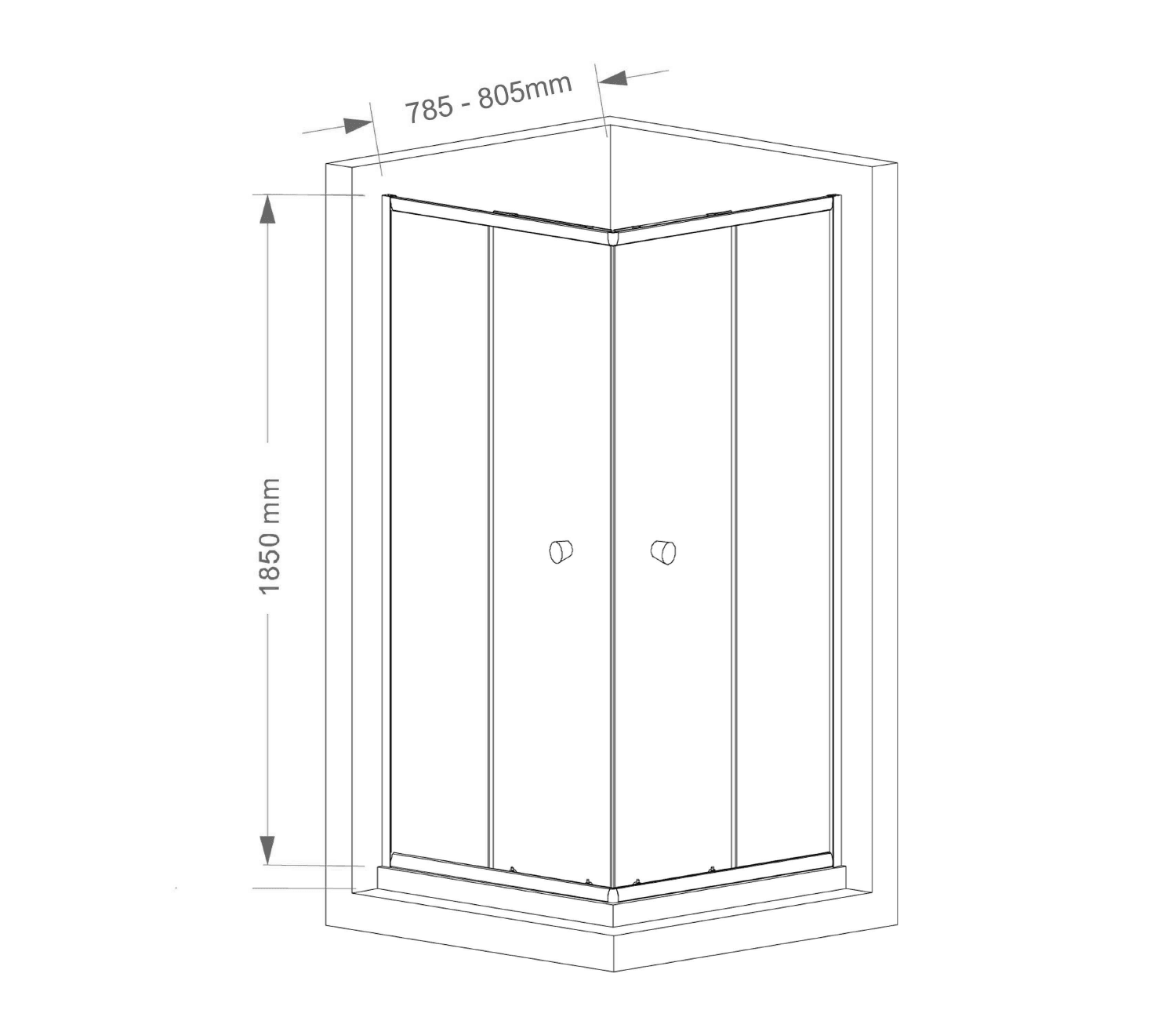 AGGA narożna kabina prysznicowa 800x800mm - szkło bezpieczne