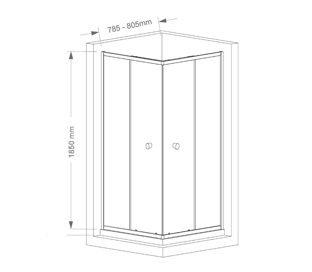 AGGA narożna kabina prysznicowa 800x800mm - szkło bezpieczne