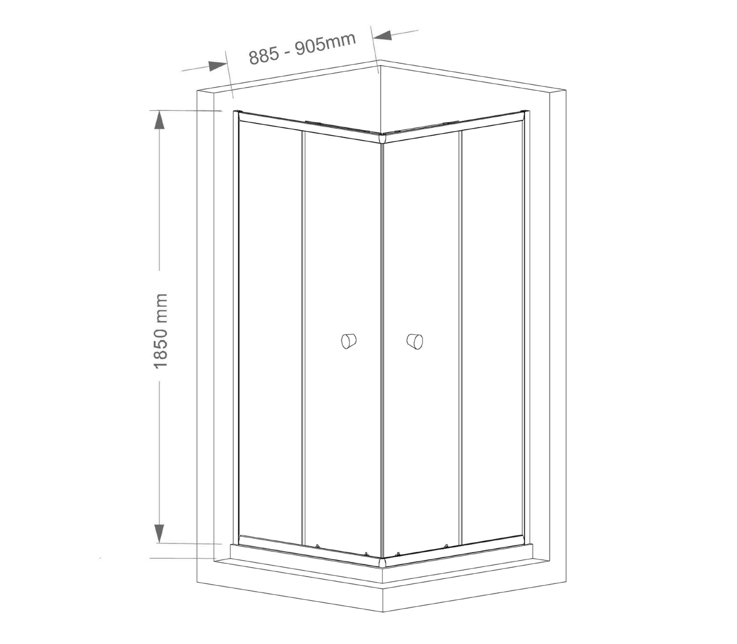 AGGA kabina prysznicowa narożna 900x900mm, szkło hartowane