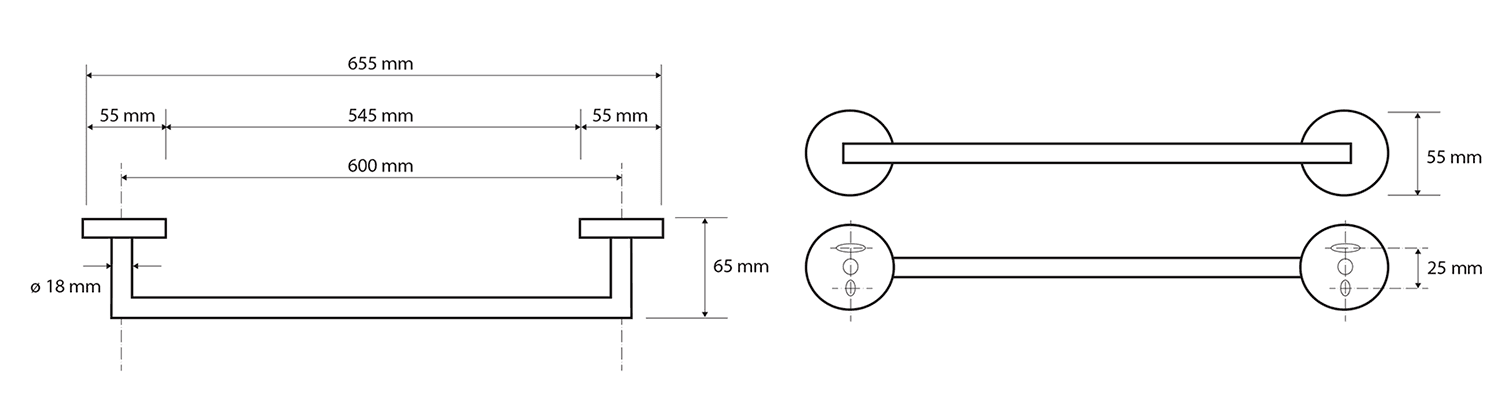 X-ROUND BLACK wieszak na ręcznik okrągły (XB400)