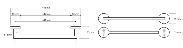 X-ROUND BLACK wieszak na ręcznik okrągły (XB400)