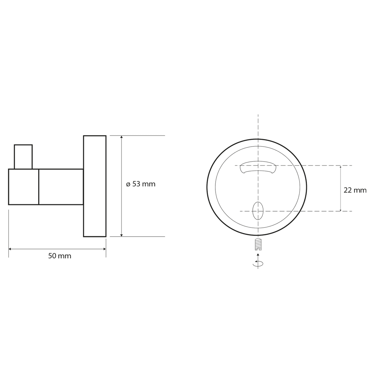 X-ROUND E wieszak chromowany - akcesoria łazienkowe