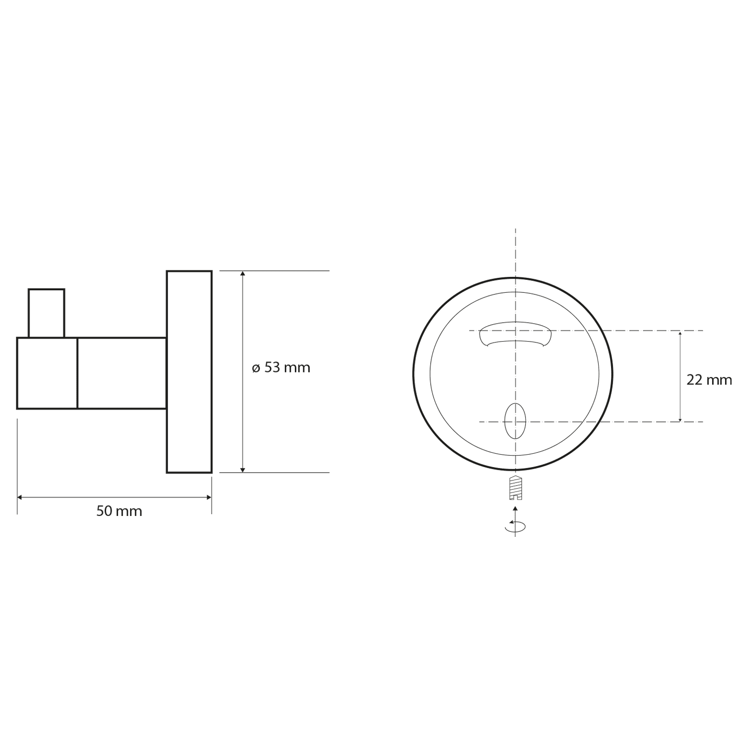 X-ROUND E wieszak chromowany - akcesoria łazienkowe