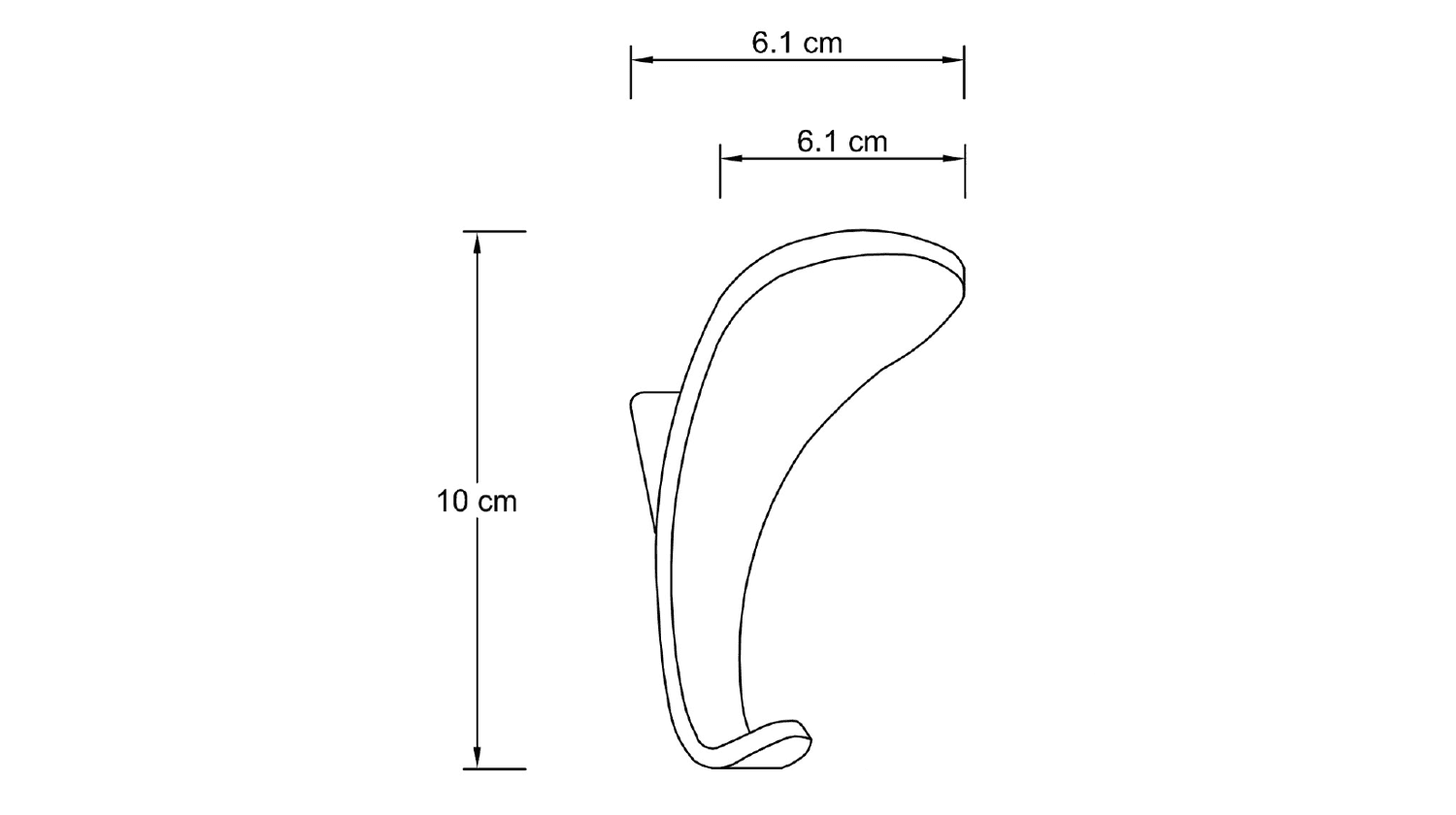 SMART wieszak 61x100x61mm, ABS/chrom