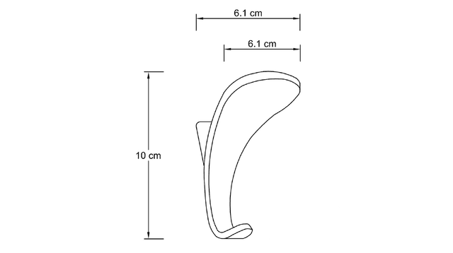 SMART wieszak 61x100x61mm, ABS/chrom