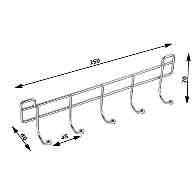 Chrom LINE 5 wieszak z haczykami do zawieszenia