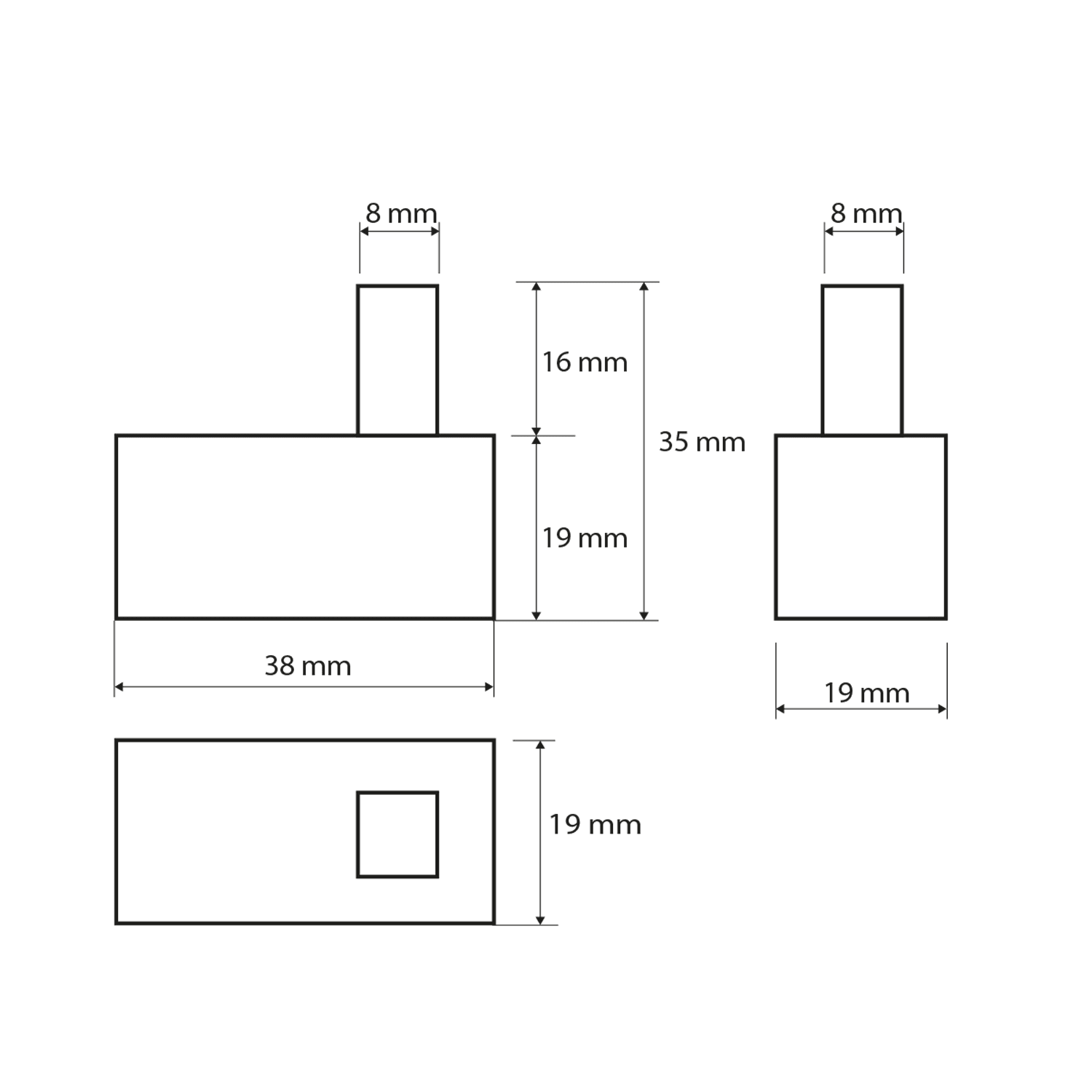 X-SQUARE wieszak narożny, chromowany