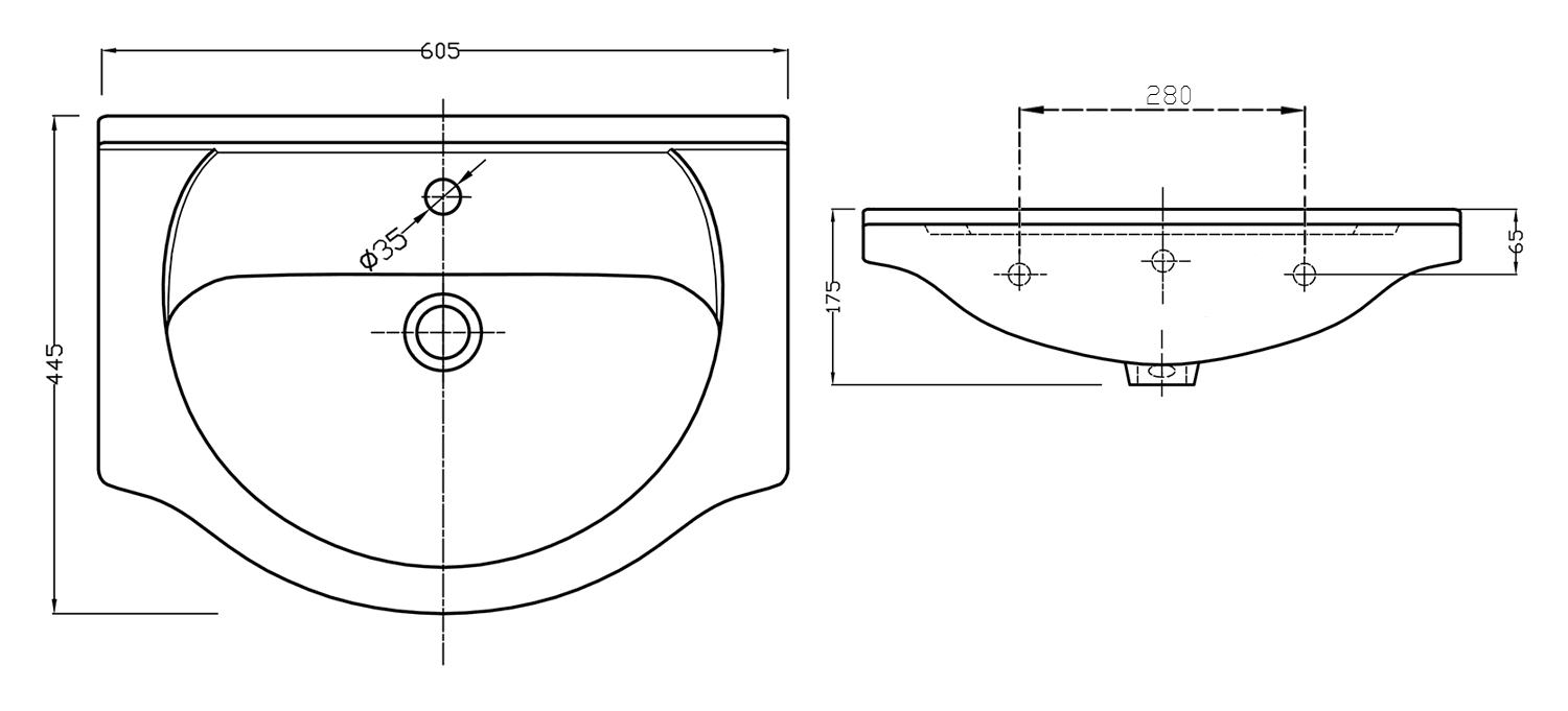 SIMPLEX ECO 60 szafka umywalkowa z umywalką, 58,5x83,5x30,7cm