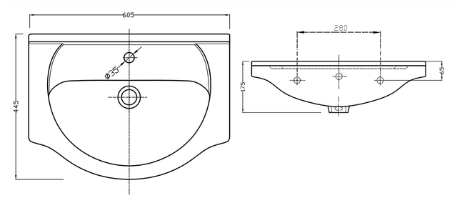 SIMPLEX ECO 60 szafka umywalkowa z umywalką, 58,5x83,5x30,7cm