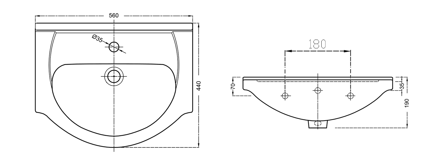 SIMPLEX ECO 55 szafka umywalkowa z umywalką białą 53x83,5x30,7cm