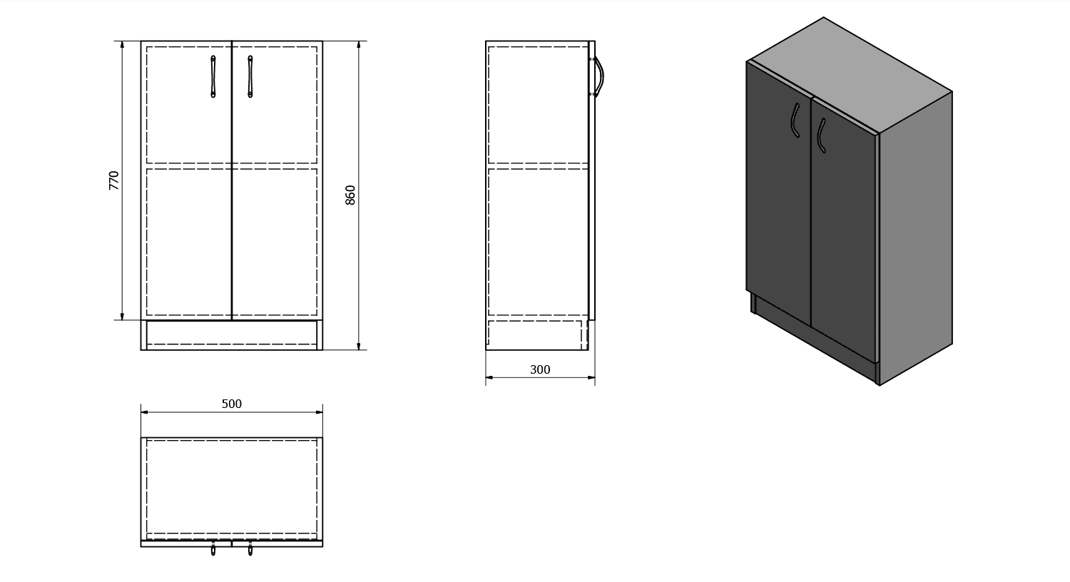 SIMPLEX ECO niska szafka łazienkowa 50x86x30cm