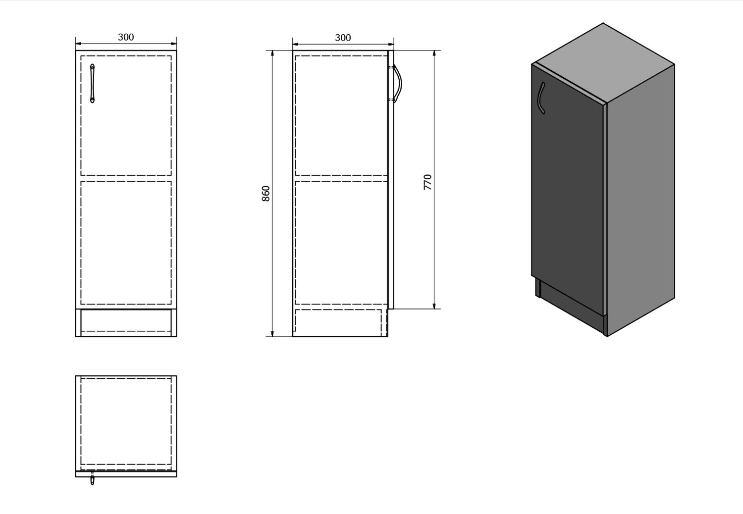 SIMPLEX ECO niska szafka łazienkowa 30x86x30 cm