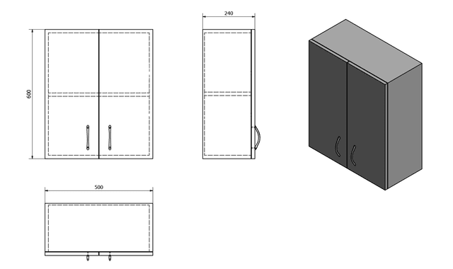 SIMPLEX ECO szafka wisząca 50x60x24cm biała