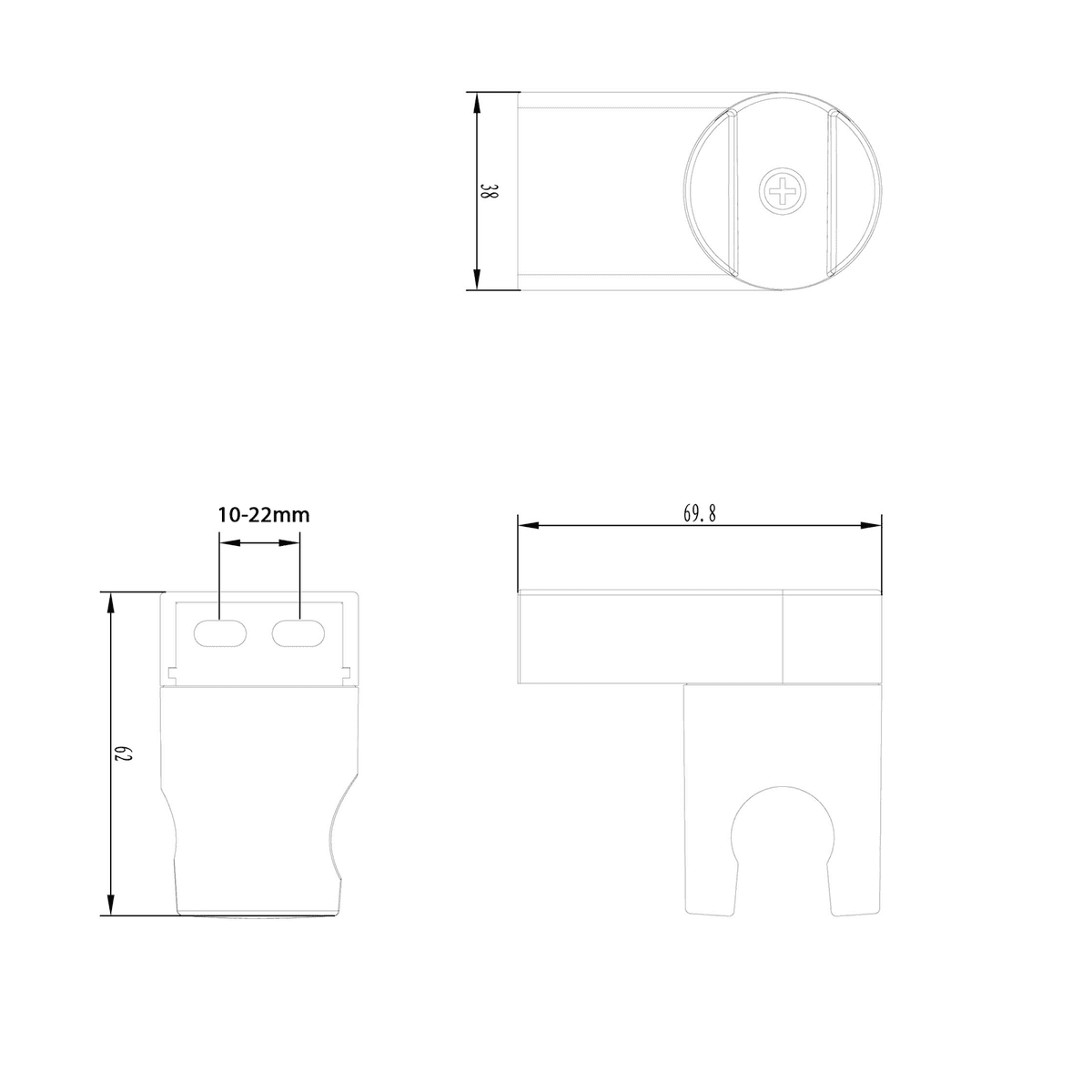 Uchwyt prysznica obrotowy ABS/chrom (model 4484)