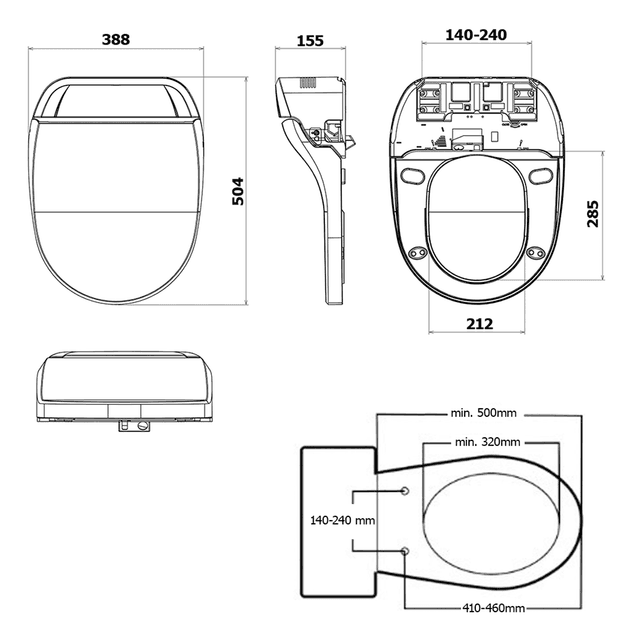 USPA LUX elektroniczny bidet z pilotem - Duroplasty