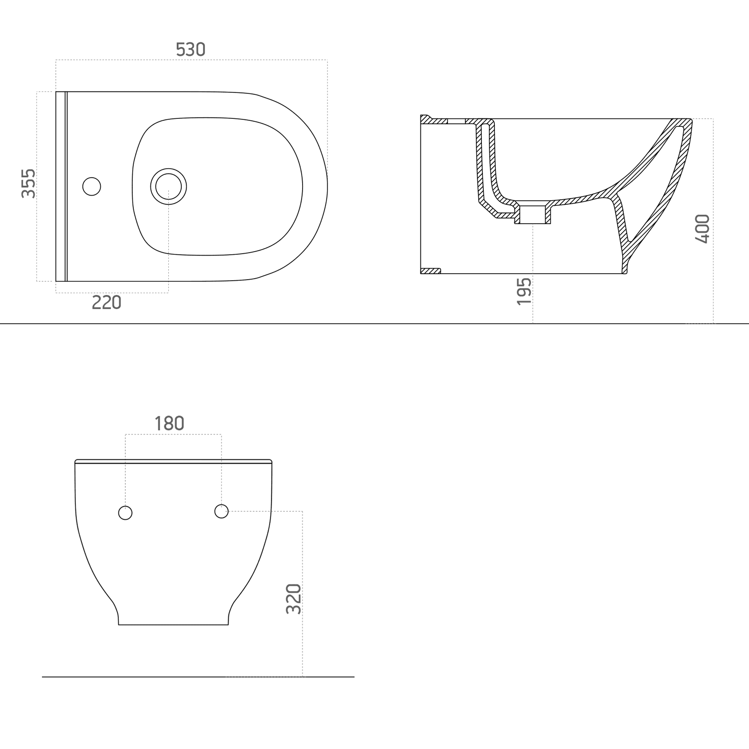 BRILLA wiszący bidet 4800