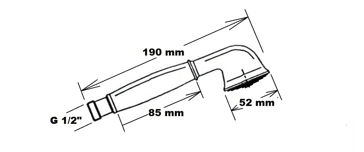 ANTEA rączka prysznicowa, 180mm, nikiel szczotkowany