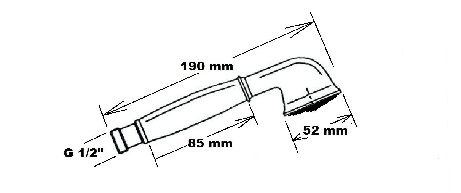 ANTEA rączka prysznicowa, 180mm, nikiel szczotkowany