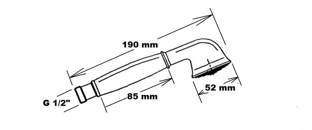 ANTEA rączka prysznicowa, 180mm, nikiel szczotkowany