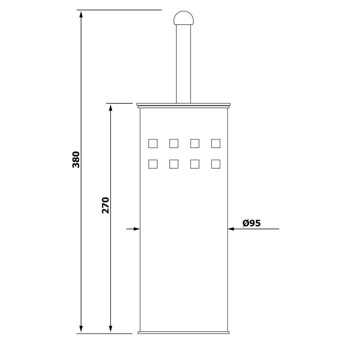 SIMPLE LINE szczotka WC walcowa z otworami biała