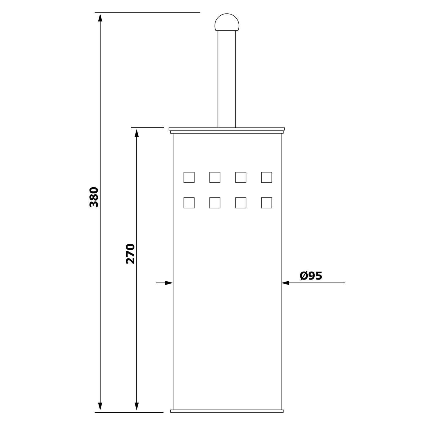 SIMPLE LINE szczotka WC walcowa z otworami biała