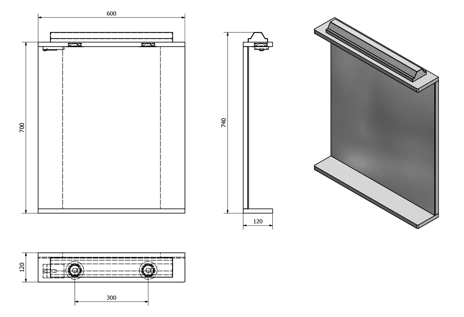 KORIN LED lustro z oświetleniem 60x70cm