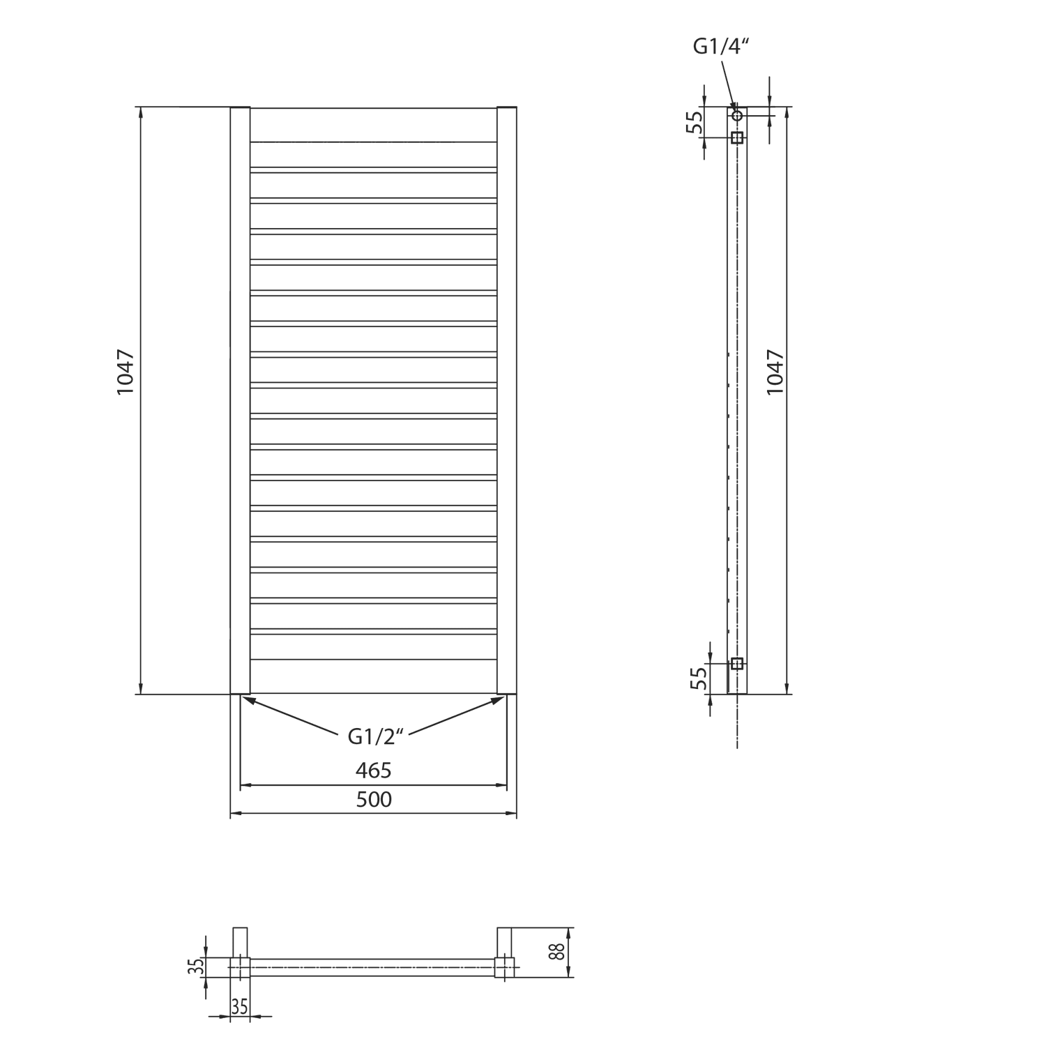 MATEO grzejnik elektryczny 500x1047 mm, 508 W