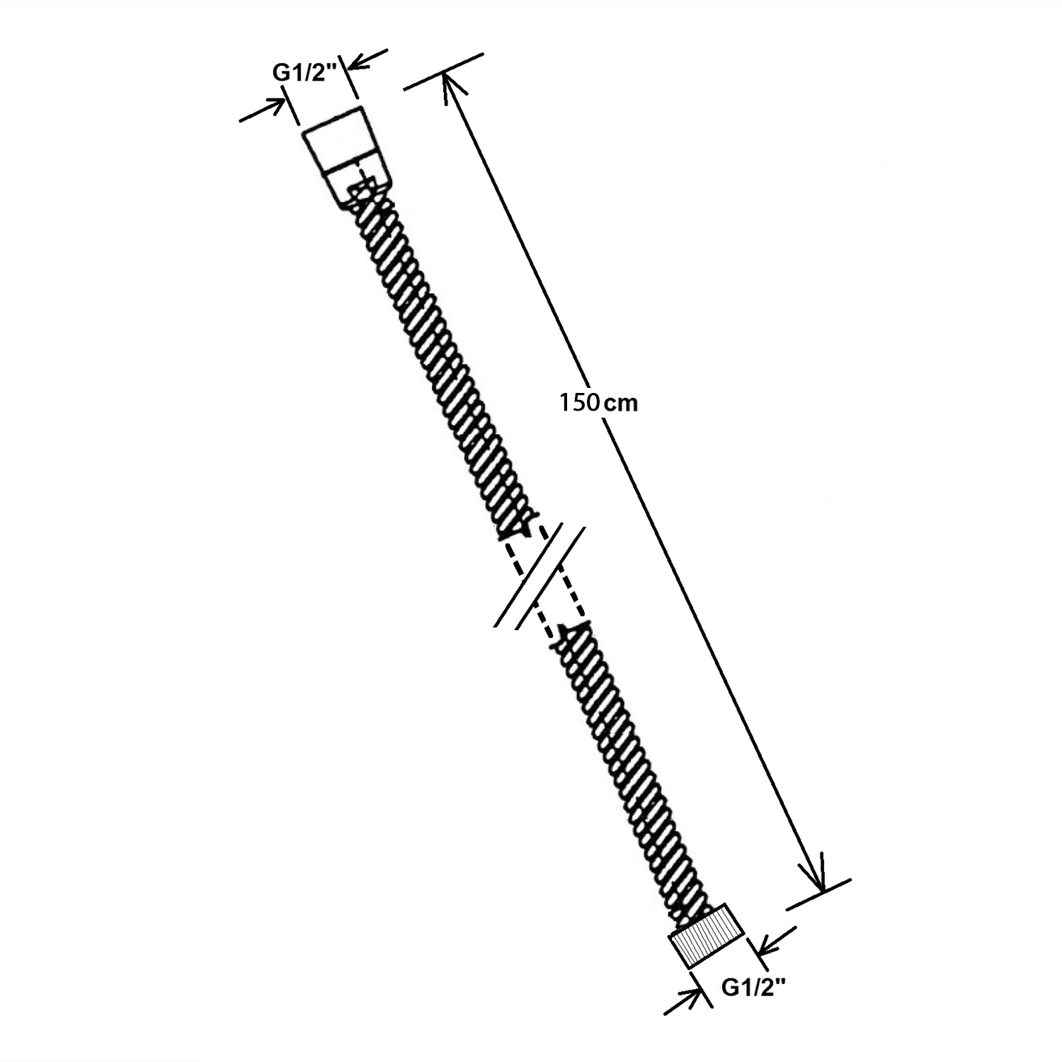 POWERFLEX wąż prysznicowy 150 cm matowy