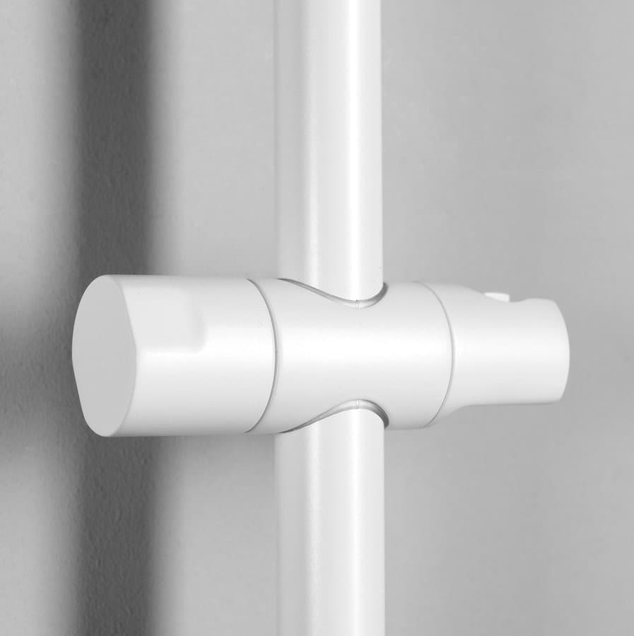 Drążek prysznicowy przesuwny uchwyt 700 mm biały mat