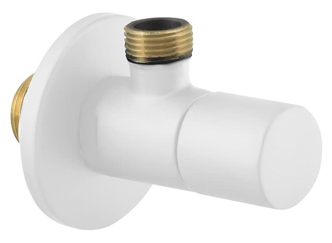 Zawór kątowy 3/8" x 1/2" biały mat (7187)