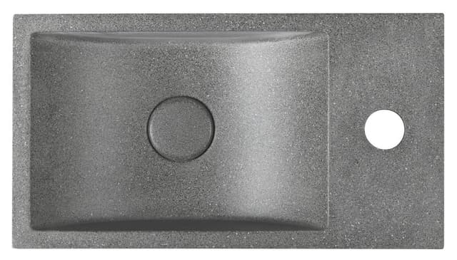 CREST R umywalka betonowa z korkiem 40x22 cm
