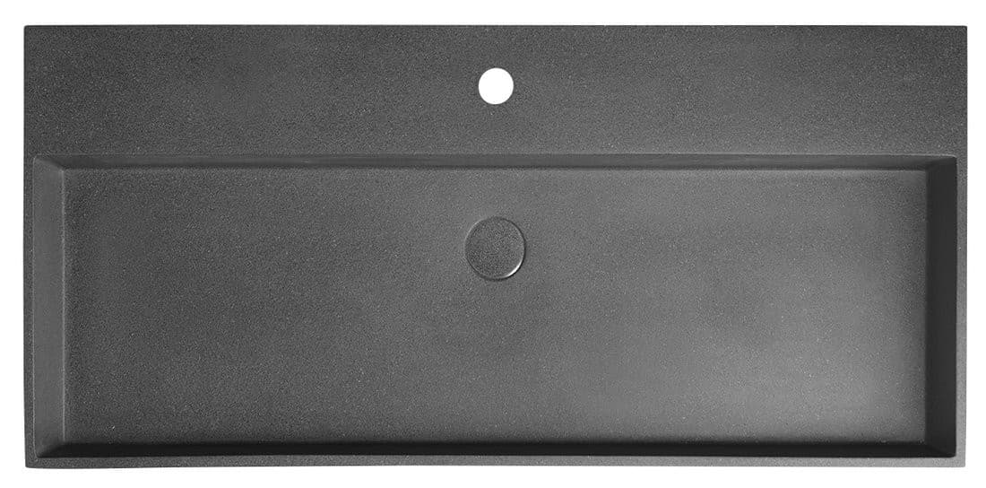 QUADRADO umywalka betonowa 96x44 cm z korkiem