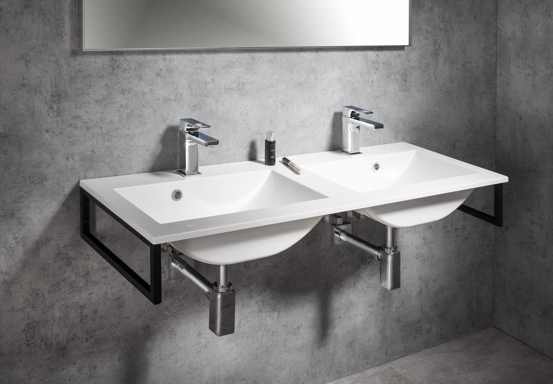 YUKON umywalka kompozytowa 120x45cm z lanym marmurem