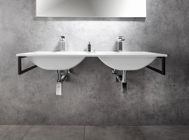 YUKON umywalka kompozytowa 120x45cm z lanym marmurem