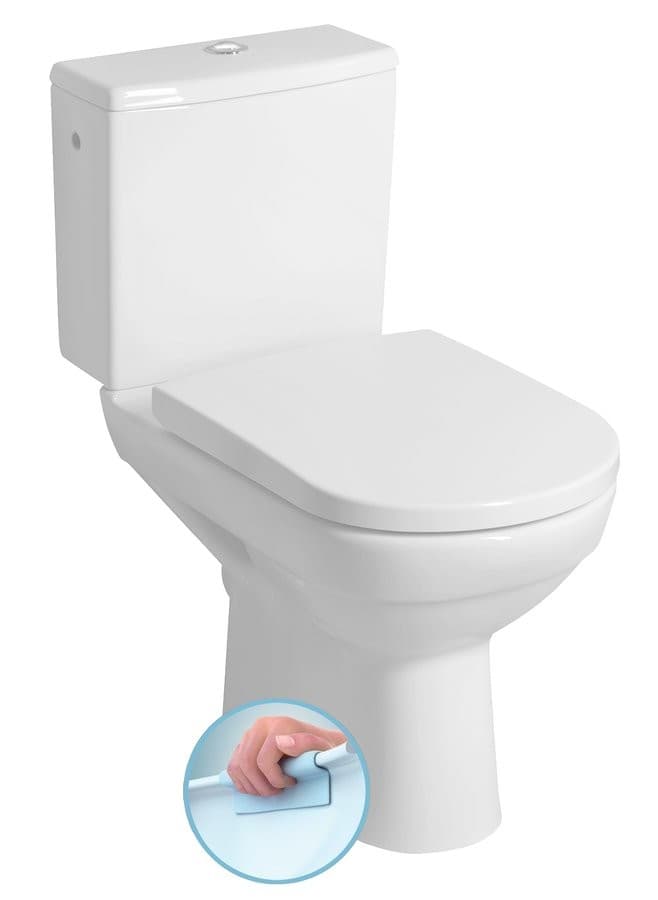 BEHRENS RIMLESS kompakt WC z odpływem pionowym/poziomym