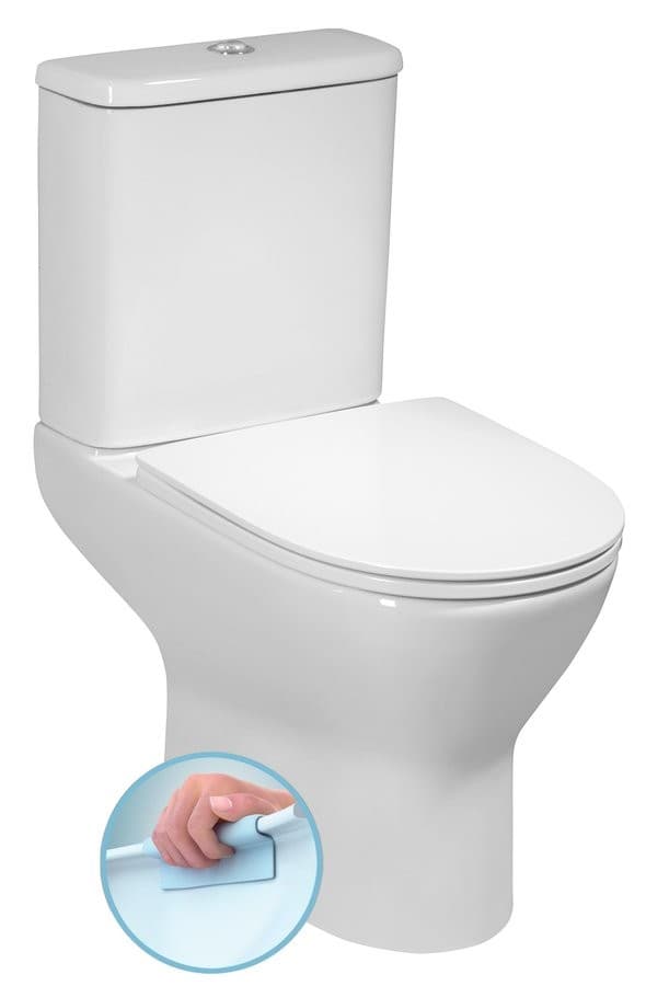 DARIO RIMLESS kompakt WC, odpływ poziomy/pionowy