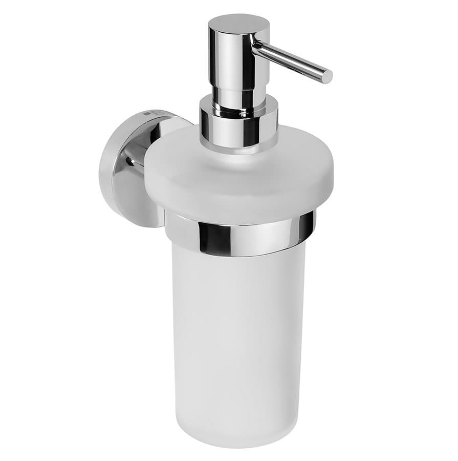X-ROUND dozownik mydła wiszący 230ml z mlecznego szkła