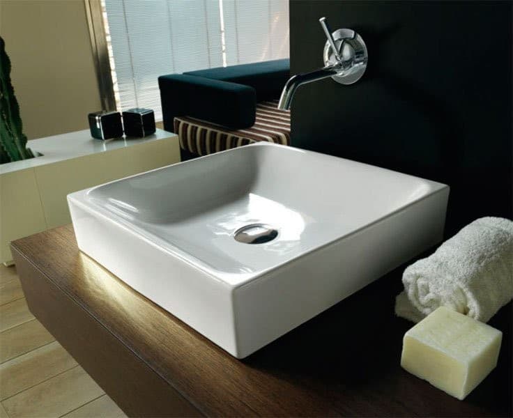 CENTO umywalka ceramiczna nablatowa 45x45 cm
